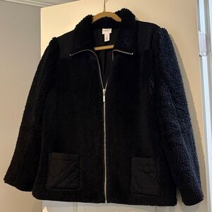 Chico's Midnight Black Teddy Jacket